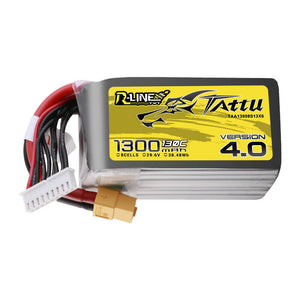Tattu R-Line Version 4.0 1300mAh 29.6V 130C 8S1P Lipo-batteripaket med XT60-kontakt