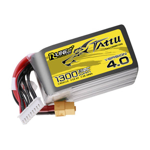 Tattu R-Line Version 4.0 1300mAh 29.6V 130C 8S1P Lipo-batteripaket med XT60-kontakt