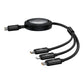 Snabbladdningskabel 3in1 Baseus Free2Draw USB-C till USB-C/Lightning/Micro 100W, 1,1m (svart)