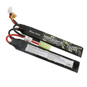 Gens ace 25C 1300mAh 2S1P 7.4V Sadel Airsoftvapen Lipo-batteri med mini Tamiya-kontakt