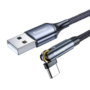 USB-A 3in1 kabelis, Essager, EXCCXT-WX0G, USB-C/Lightning/Micro, 15W, 1m (pilkas)
