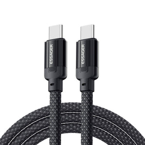 USB-C į USB-C kabelis, Essager, EXCTT1-YS01-P, 100W, 1m (juodas)