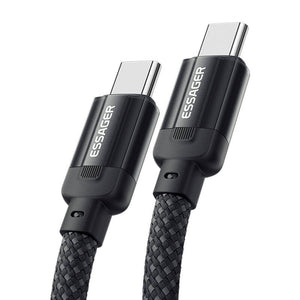 USB-C į USB-C kabelis, Essager, EXCTT1-YS01-P, 100W, 1m (juodas)