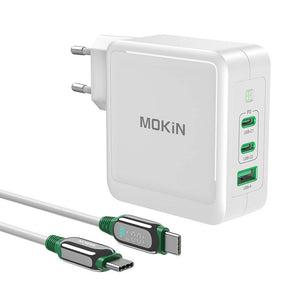 Laturi MOKiN PD140W 2C1A GaN 2xUSB-C 1xUSB-A (musta)