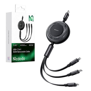 3in1 USB uz USB-C / Lightning / Micro USB kabelis, Mcdodo CA-5220, 1.2m (Melns)