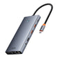 Hub 13in1 Baseus PortalJoy USB-C HDMI:hen+DP:hen+VGA:han+C:hen+USB:hen+PD:hen+RJ45:een+SD/TF:hen+3,5 mm (harmaa)