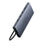Hub 13in1 Baseus PortalJoy USB-C HDMI:hen+DP:hen+VGA:han+C:hen+USB:hen+PD:hen+RJ45:een+SD/TF:hen+3,5 mm (harmaa)