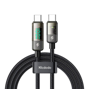 Mcdodo CA-3610 USB-C uz USB-C kabelis, automātiska izslēgšanās, PD 100W, 1,2 m (melns)