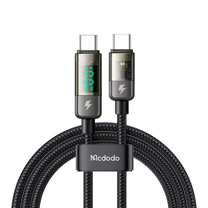 Mcdodo CA-3611 USB-C uz USB-C kabelis, automātiska izslēgšanās, PD 100W, 1.8m (melns)