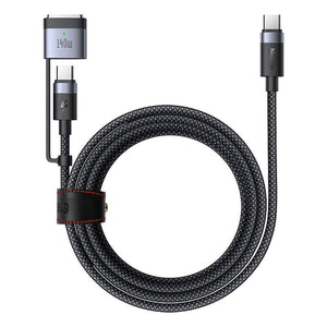2-in-1 USB-C uz USB-C + Magsafe 3 kabelis Mcdodo CA-0140, 2m (melns)