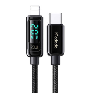 Mcdodo CA-8810 USB-C uz Lightning kabeli, 36W, 1.2m (melns)