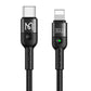 Mcdodo CA-1960 USB-C uz Lightning atsperu kabelis, 36W, 1.8m (melns)