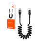 Mcdodo CA-1960 USB-C uz Lightning atsperu kabelis, 36W, 1.8m (melns)