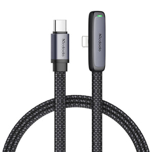 USB-C uz Lightning leņķa kabelis Mcdodo CA-3351, 1,8 m (melns)