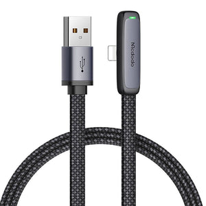 Mcdodo CA-2790 USB uz Lightning leņķa kabelis, 1.2m (melns)
