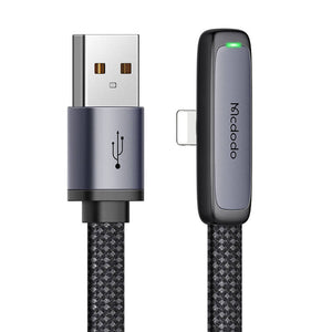 Mcdodo CA-2791 USB uz Lightning leņķa kabelis, 1,8 m (melns)