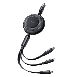 3-in-1 USB-C uz USB-C / Lightning / Micro USB kabeli, Mcdodo CA-3730, 1.2m (melns)