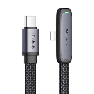 Mcdodo CA-3350 USB uz USB-C leņķa kabelis, 1,2 m (melns)