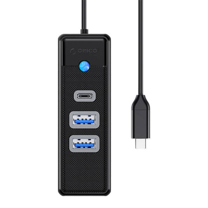 Orico Hub USB-C til 2x USB 3.0 + USB-C, 5 Gbps, 0,15 m (Sort)