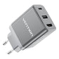 Vention FJAH0-EU USB(C+A)+HDMI GaN mains charger (60W/5W/4K@60Hz) (grey)