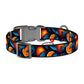 Waudog "Oranges" nylon dog collar with QR code, size L