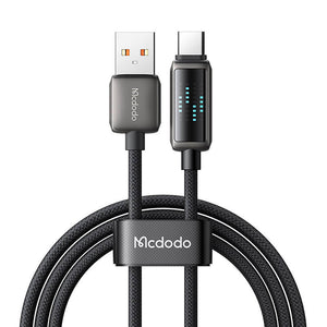 Mcdodo CA-2350 USB-A uz USB-C kabelis, 6A, LED displejs, 1.2m