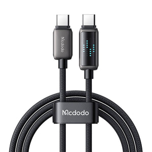 Mcdodo CA-4250 USB-C uz USB-C kabelis, 100W, LED displejs, 1.2m