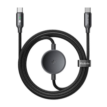 Mcdodo CA-4170 2-in-1 USB-C kabelis + Samsung Watch bezvadu lādētājs, 60W, 1.5m
