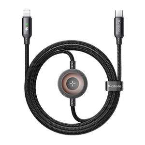 Mcdodo CA-5680 2-in-1 USB-C uz Lightning kabelis + Apple Watch lādētājs, 36W, 1.5m