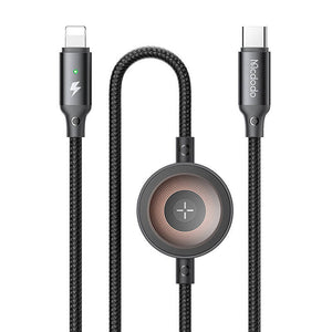 Mcdodo CA-5680 2-in-1 USB-C uz Lightning kabelis + Apple Watch lādētājs, 36W, 1.5m