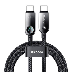 Mcdodo CA-4780 USB-C uz USB-C 60W datu kabelis 1,2 m (melns)