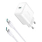 Joyroom strømlader JR-TCF24 med C-C kabel 30W 1m (hvid)