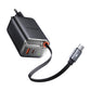 McDodo CH-4100 67W GaN 2-i-1 USB-C+A laddare, 65 cm USB-C-kabel, svart