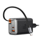 McDodo CH-4100 67W GaN 2-i-1 USB-C+A laddare, 65 cm USB-C-kabel, svart