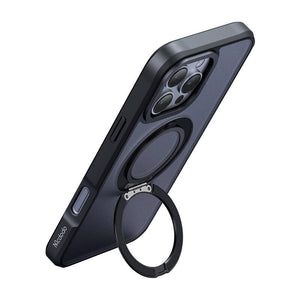 McDodo PC-4933 MagSafe maciņš iPhone 16 Pro Max ar statīvu (melns)