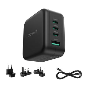 Choetech PD6055 70W GaN tīkla lādētājs ar ASV, ES, Lielbritānijas, Austrālijas adapteriem