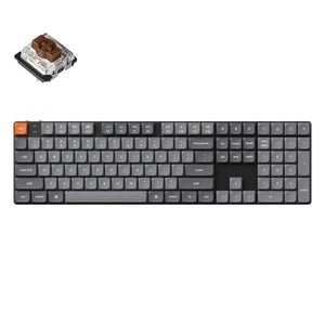 Keychron K5 Max LED trådløst mekanisk tastatur, lav profil, brun switch (sort) [K5M-A3].