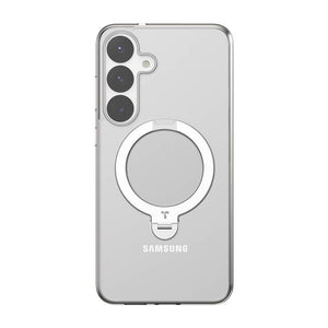 Torras Ostand Spin serijos telefono dėklas Samsung S25 (permatomas)