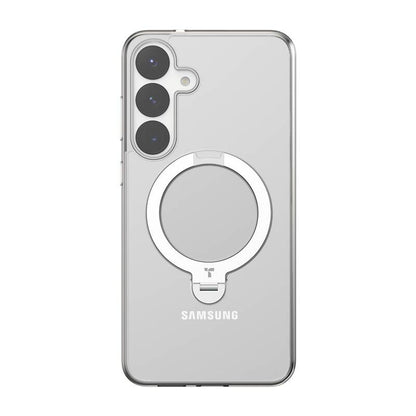 Torras Ostand Spin Series telefoncover til Samsung S25 (gennemsigtig)