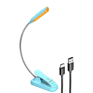 Bezvadu lampa Glocusent mini GLCSNTBL103B grāmatu gaisma ar skavu, USB-C zils