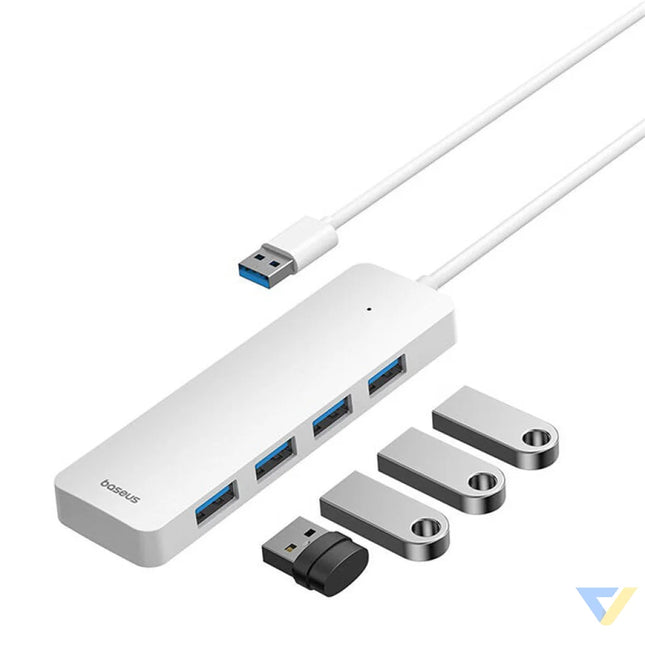 4in1 Hub Baseus UltraJoy Lite USB A to USB 3.0 1m (white) Hubs
