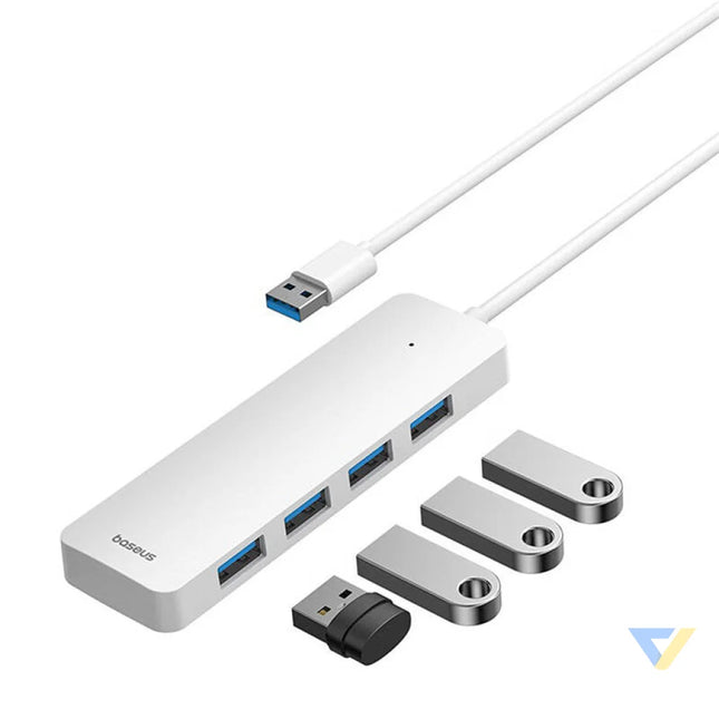 4in1 Hub Baseus UltraJoy Lite USB A to USB 3.0 1m (white) Hubs