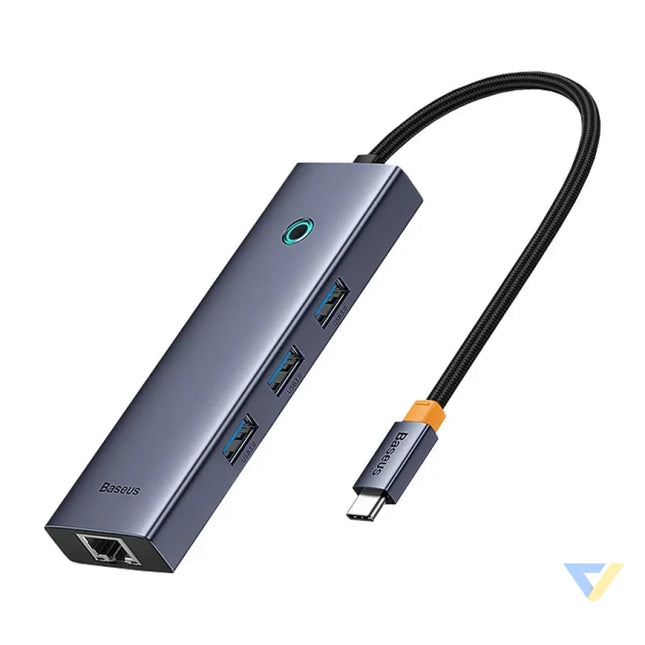 4in1 Hub Baseus UltraJoy USB C do 3x USB 3.0 + RJ45 (space grey) Hubs