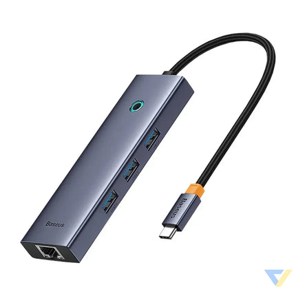 4in1 Hub Baseus UltraJoy USB C do 3x USB 3.0 + RJ45 (space grey) Hubs