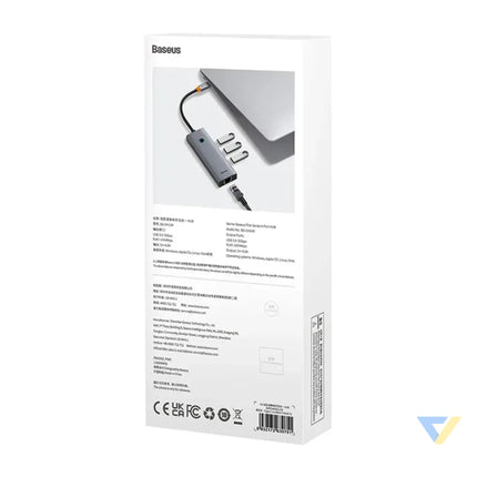 4in1 Hub Baseus UltraJoy USB C do 3x USB 3.0 + RJ45 (space grey) Hubs