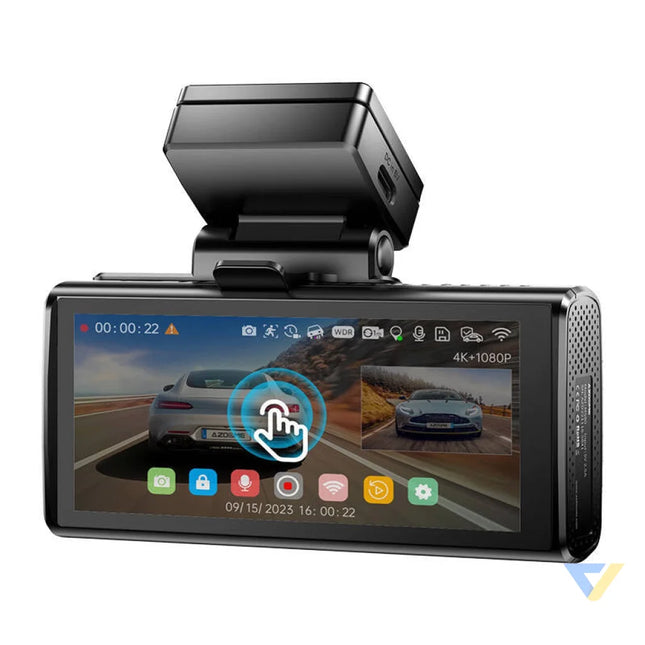 4K front camera 1080p rear camera and 1080p internal camera Azdome M580 5GHz WiFi GPS G Sensor + 64GB memory card Video