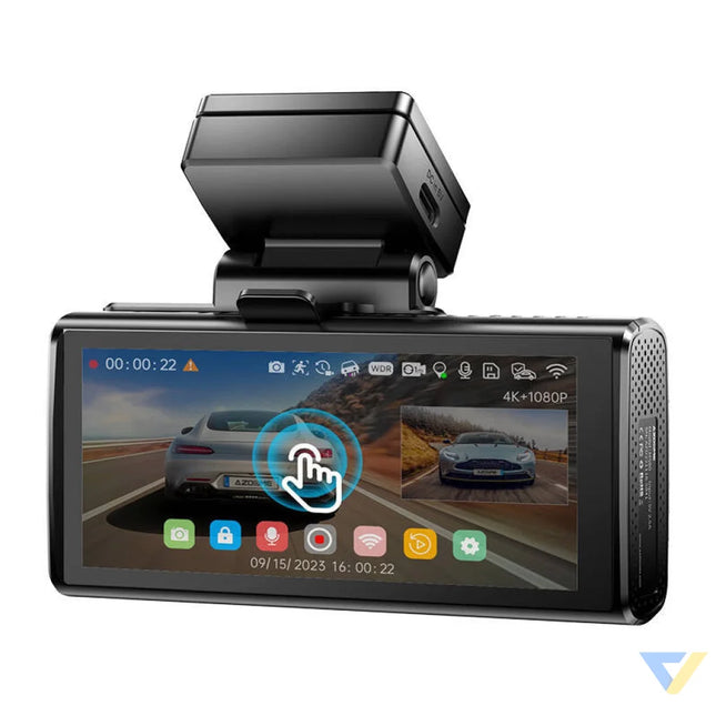4K front camera 1080p rear camera and 1080p internal camera Azdome M580 5GHz WiFi GPS G Sensor + 64GB memory card Video
