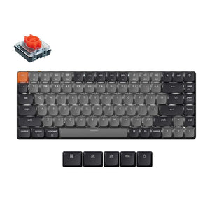 Keychron K3 LED Rød Switch Trådløst Lavprofil Tastatur (Grå) [K3X-A1].