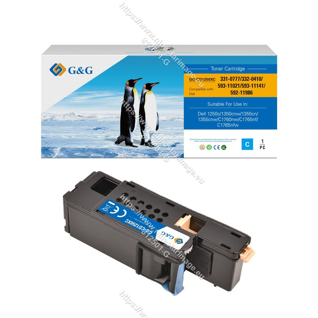 G&G Compatible Dell 331-0777/332-0410/593-11021/593-11141/592-11986 Toner Cyan-0