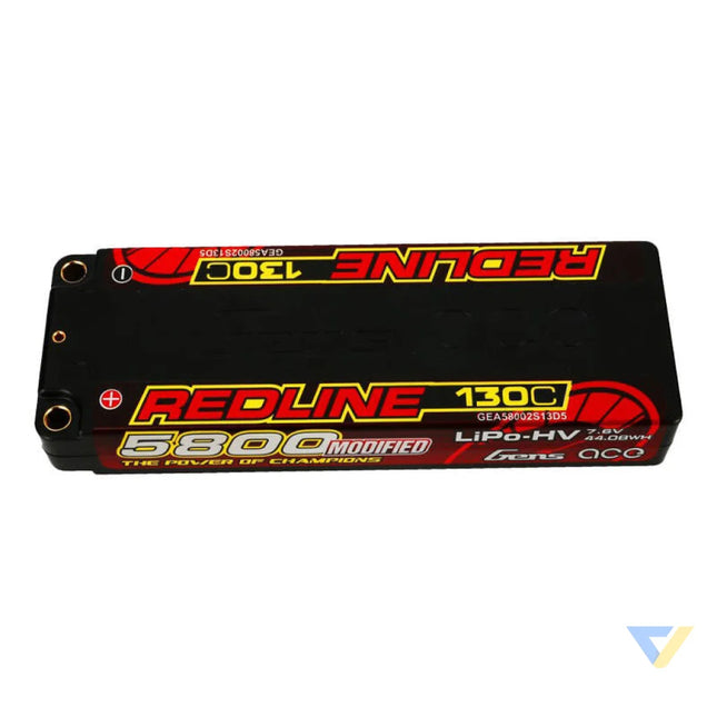 Accumulator Gens ace Redline Series 5800mAh 7.6V 130C 2S1P HardCase 56# HV Ultra LCG LiPo Lithium and NiMH